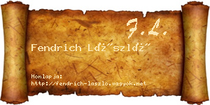 Fendrich László névjegykártya
